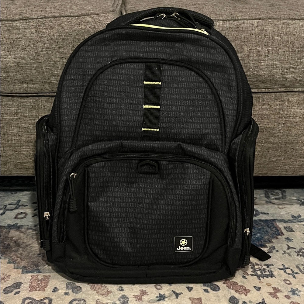 Jeep Black and Yellow Men's Backpack